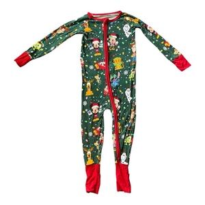 Little Sleepies Disney Christmas Convertible Footie Size 2T